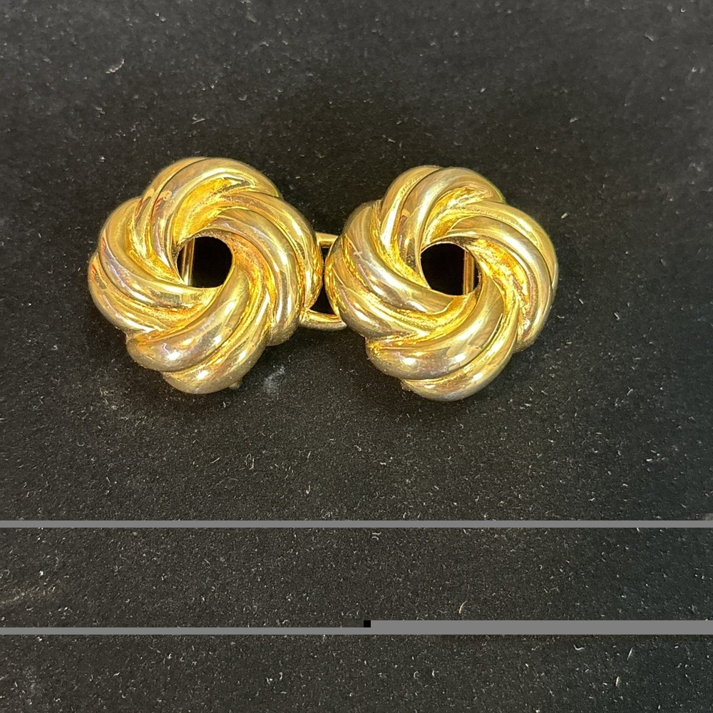 Vintage Dottie‎ Smith Gold Tone Love Knot Belt Buckle Double Swirl Signed - Picture 3 of 10